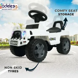 Hummer Manual Push Car With Front Light Music And Back Rest Car Non Battery Operated Ride On-0