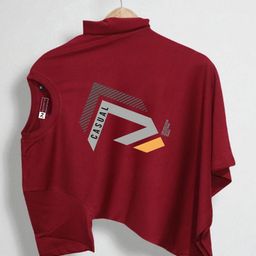 magneto Men Printed Crew Neck Pure Cotton Maroon T-Shirt-picture-2