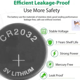 nimida CR2032 Lithium Coin 3V, Pack of 5 For use in Calculators, keyfobs, etc Battery image 5