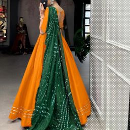 Self Design Semi Stitched Lehenga Choli-image-23