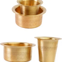 thangam Brass Filter Coffee Maker and Dabara Set of 4 150ml 4 Cups Coffee Maker image 4