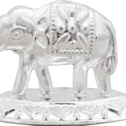 Pure Silver Elephant/hathi Idol for Pooja, vastu and Gifting Purpose Decorative Showpiece - 2.5 cm-image-9
