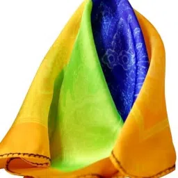 Char Chaand (Tropical Kaleidoscope)Pocket Square for Men Wedding Suits, Blazers ["Multicolor"] Handkerchief-17