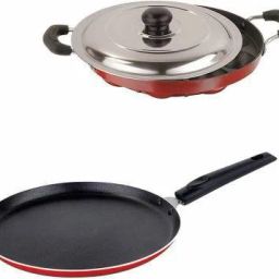 Good Chef Premium combo - Tawa and Appam maker in Red Tawa 24 cm, 26 cm diameter with Lid-9