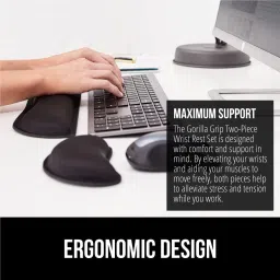 KITCHENBIZ Memory Foam Ergonomic Wrist Rest, Comfortable Keyboard and Mouse Pad Mousepad image 3