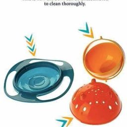 No Spill Gyro Bowls for Baby and Kids, 360 Degree Rotation Spill Proof Food Bowl Multicolor- Plastic-5