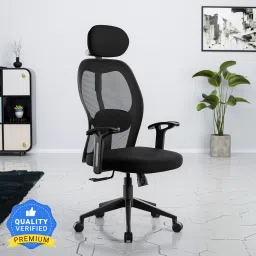 Yoga High Back Ergonomic Chair|Home, Office, WFH|3D Headrest,2D Lumbar Support Mesh Office Arm Chair-image-90