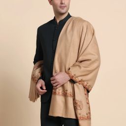 GREEN AGRITECH Cashmere Embroidered Men Shawl-image-76