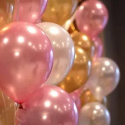 Solid Pink Golden White Metallic Latex Balloons Pack-51Pcs for Kids Girls Women Birthday,Baby Shower,Princess, Unicorn, First,2nd Years Decorations Ballons Supplies Combo Kit Exclusive Packet Balloon-10