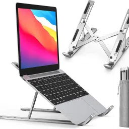 WinMe Adjustable Aluminum Laptop Computer Stand Tablet Stand, Ergonomic Foldable Portable Desktop Holder Compatible with MacBook Air Pro, Dell XPS, HP, Lenovo More 10-15.6” Laptop Stand-47