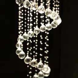 Modern Ceiling Light Led Light Glass Beads Crystal Pendant Fixture- 27 CM WIDE- 2FEET HIGHT -1 BULB Pendants Ceiling Lamp-28