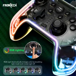 Frontech Wired Type-C Gaming Controller |Dual Vibration Motors | RGB Light (GP-0001) USB Gamepad image 4