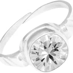 Zircon Stone Ring in Silver 925 Lab Certified Adjustable Ring (8.25 Ratti / 7.42 Carat) Zircon Ring, Jarkan Ring Stone Zircon Ring-image-10