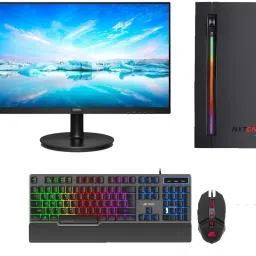 NXTGN Core i5 Computer Set (16GB/512GB/4GB GPU/RGB Key&MOUSE/24 IPS Monitor/Win11 11400F Desktop PC (16 GB RAM/4GB Nvidia Graphics/500 GB SSD Capacity/Windows 11 Pro/4 GB Graphics Memory) Workstation with MS Office-12