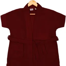 Wine Medium Bath Robe-image-7
