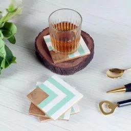 amaya decors Green & White Resin Coaster Set of 4-picture-35