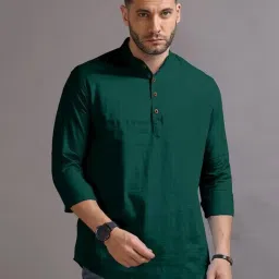 Men Solid Cotton Blend Straight Kurta-picture-27