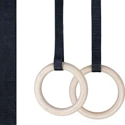 Gymnastic Wooden Rings with Adjustable Strap Calisthenics Buckle Straps Training Pilates Ring-image-82