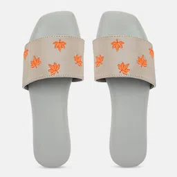 ALL TABS OPEN Embroidered Open Toe Flats image 4