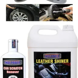 LEATHER SHINER 5ltr+ Scratch Remover 100gm.+All Tyre Cleaning Brush Combo-26