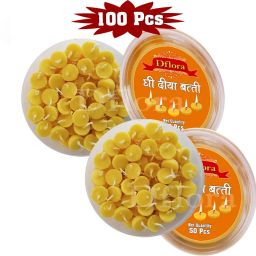 PURE COW GHEE WICKS BATTI FOR PUJA AARTI ( 50X2 ) 100PCS COMBO SET Cotton Wick-26