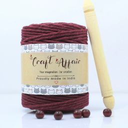 | Single Strand Cotton Macrame Cord (100 M, 3mm) | DIY-Project - Maroon Maroon-14