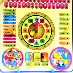 peters pence LEARNING CALENDER CLOCK WITH GEOMETRY 14 shaped puzzled BOARD COMBO image 3