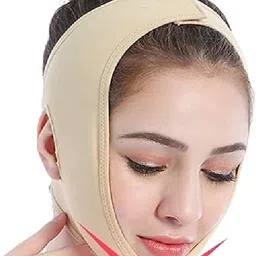 Face Slimming Belt for Double Chin Women Face Lifting Mask for Men (Beige-XL) Face Shaping Mask-9