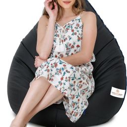 4XL Faux Leather Piping Bean Bag for Adults with Premium Comfort Design Teardrop Bean Bag With Bean Filling-image-94