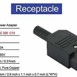 symfonia AC 250V 10A IEC 320 C14 and C14 Male and Female Panel Mount Plug and Socket Adapter Power Connector Black Screw Mount 3 Pins Inlet Power Plug Socket Electronic Components Electronic Hobby Kit image 3