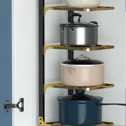 Utensil Kitchen Rack 4-Layer Pots and Pans Holder Organizer for Cabinet Iron-image-55
