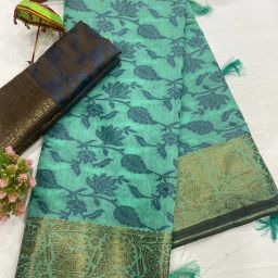 Printed Kanjivaram Pure Cotton, Cotton Silk Saree-image-40