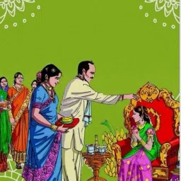 Half Saree Function Backdrop Cloth (5 Feet Width * 8 Feet Height) Curtain Fabric-35