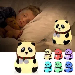 glenston Cute Panda Silicone LED Night Lamp Night Lamp (13 cm, Multicolor) Table Lamp image 2
