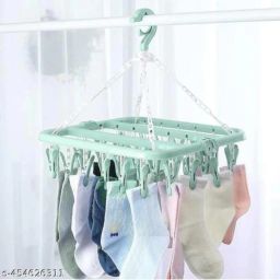 Cloth hanger with 32 clips laundry plastic cloth hanger 32clip Plastic Tie Hanger For Tie-image-8