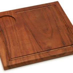 10 Inch Handcrafted Brown Acacia Square Wooden Serving Platter Tray Serving Set-image-69