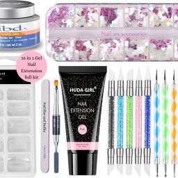 16 IN 1 Poly Nail Extension Gel Kit: Complete Builder Gel Nail Art Set-image-73