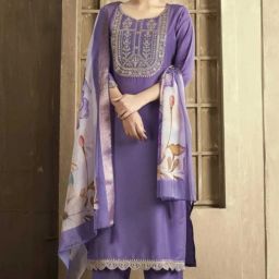 Embroidered Kurta, Salwar & Dupatta Set-image-83