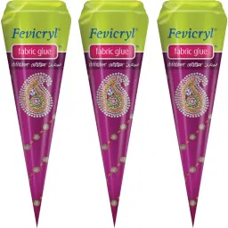 Fevicryl Fabric Glue, Non-Toxic Ideal for Art & Crafts (Pack of 5Cone - 30gEach) Glue-picture-27