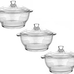 GLASS CASSEROLGLASS CASSEROLE , HEAT RESISTANT UPOTO -140 DEGREE CELCIUS - FREEZE COLD RESISTANT UPTO 20 DEGREE CELCIUS - ROUND SHAPE TRANSPARENT CASSEROLE - BEST QUALITY PREMIUM SERVING STYLE CASSEROLE TABLEWEAR COOKWEAR - BOROSILICATE GLASS BOWL WITH LID MICROWAVE SAFE CASSEROLE - SET OF 3 ( 1 LTR+ 1LTR + 1 LTR )E , HEAT RESISTANT UPOTO -140 DEGREE CELCIUS - FREEZE COLD RESISTANT UPTO 20 DEGREE CELCIUS - ROUND SHAPE TRANSPARENT CASSEROLE - BEST QUALITY PREMIUM SERVING STYLE CASSEROLE TABLEWEAR COOKWEAR - BOROSILICATE GLASS BOWL WITH LID MICROWAVE SAFE CASSEROLE - 3 QUANTITY OF 1 LTR EACH Pack of 3 Serve Casserole Set-image-72