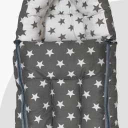 Baby Bed, Sleeping Bag & Carry Nest Cotton Ideal for 0-6 Months Baby (Star Grey) Sleeping Bag-4