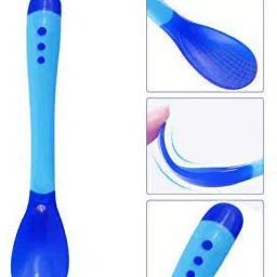 miss & chief by flipkart Silicone Tip Heat Sensitive Silicone Spoons | Temperature Sensing Spoons | Fork Set (Red & Blue, Pack of 4)- Silicon image 5