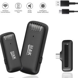 Dual Wireless Mic with Charging Case, ANC, Noise Reduction Mic for IOS/Android Microphone-image-23