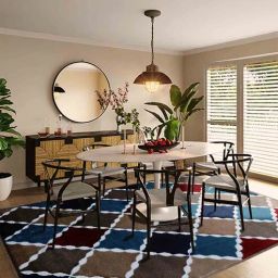 sapana carpet-mats Multicolor Geometrical Polyester 3 ft X 5 ft Machine Made Carpet-picture-34
