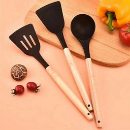 pbkn Wooden, Silicone Serving Spoon Set-picture-23