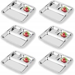 Stainless Steel 3-Section Thali for Dining & Serving | Unbreakable & Rust-Free Dinner Plate-image-10