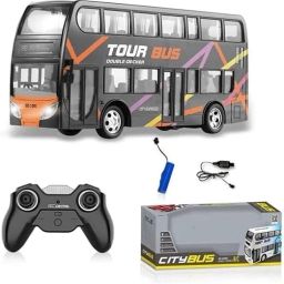 Remote Control Double-Decker Tour Bus, RC City Express Bus Toy with Controller-image-78