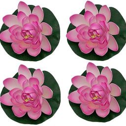 Artificial Floating Lotus Flowers for Home Garden Pond Decoration and Fish Tank Pink Lotus Artificial Flower-image-2