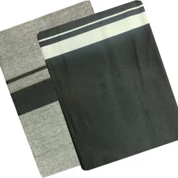 Prakasam Cotton Men's Kerala Style Premam Single (1.28X2.00 mtrs) Colour (pack Of 2) ( Black Ash- Black) Solid Men Dhoti-image-24
