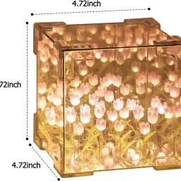 ecovista DIY Cube Tulip Lamp, 2024 New Mirror Tulip Night Light, Tulip Flower Lamp Night Lamp image 3